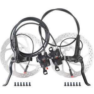 MT200 E-Bike Hydraulic Disc Brakes Set, New Upgrade 2-Pin 2-Piston Ebike Hydraulic Brakes Set with 160/180mm Rotors, Pre-Bled with Mineral Oil Electric Bike Hydraulic Brakes