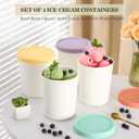 Set of 4 Ice Cream Containers for Homemade Ice Cream1 Quart EachReusable Freezer Storage Containers Cups with Lids for Frozen GelatoYogurt, SorbetLarge Pint Containers with Stickers and Lids