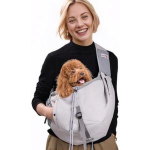 Dog Carrier Sling,Dog Carriers for Small Dogs & Cats Up to 20lbs,Puppy Carrying Backpack Pet Purse with Pockets,Adjustable Shoulder Strap,Hands Free for Travel (Grey)