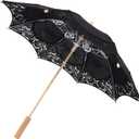 Toyvian Bridal Wedding Lace Parasol: 25.35 Inches White Lace Umbrella Women Vintage Umbrellas Handmade Boho Parasol 