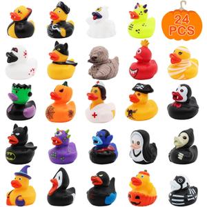 Halloween Rubber Ducks for Jeep Ducking 24PCS Bulk Halloween Party Favors for Kids Jeep Ducks Baby Showers Favors Bath Toys Pool Floater Halloween Goodie Bag Fillers Stuffer Exchange Gifts Prizes