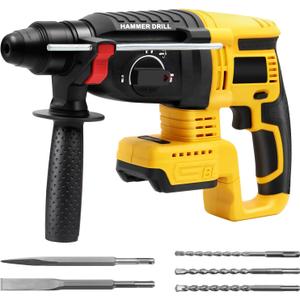 Cordless SDS Hammer Drill for Dewalt 20V MAX Battery, Brushless Rotary Hammer Drill with Safety Clutch for Concrete/Masonry (No Battery)