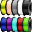 TPU 3D Printer Filament 1.75mm, 10-Color Set,Durable, Elasticity, Impact，Wear Resistant, Smooth Printing Performance, Ideal for Protective Parts, Grips & Creative Multi-Color Flexible Models