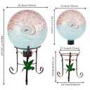 YELENEW 10" Diameter Garden Gazing Balls with Metal Stand(Blue Brown)
