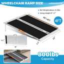 LEMNISCATE Portable Wheelchair Ramp 4FT, Non-Slip Aluminum Handicap Ramp with Handle, Folding Wheel Chair Ramps for Homes Steps, Stairs, Entry, Threshold, Doorways, Scooter, 800LBS Capacity