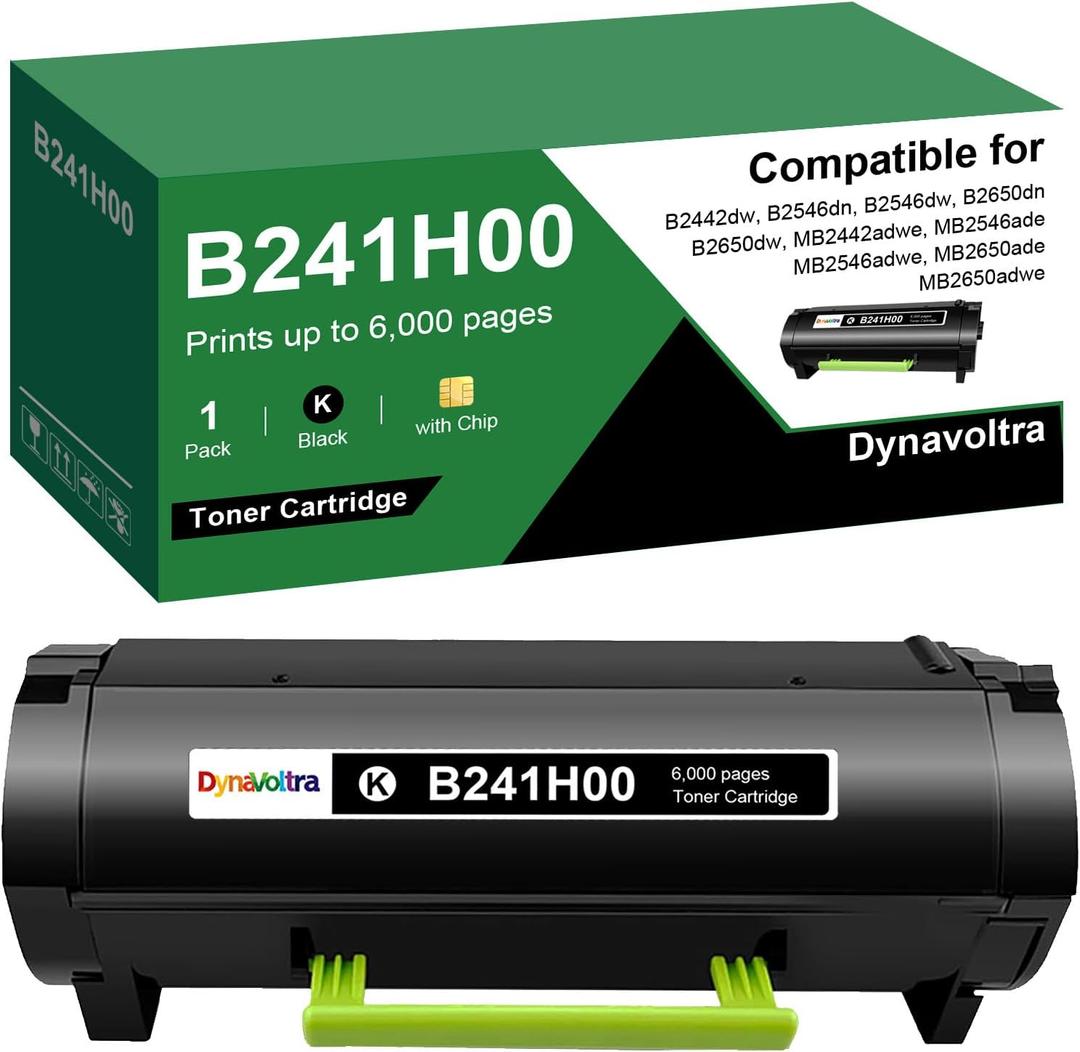 B241H00 Black Toner Cartridge (with Chip) High Yield Compatible for Lexmark B2442 MB2442 B2546 B2650 MB2546 MB2650 Printers (6000 Pages,1-Pack)