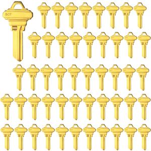 Brass Finish SC1 Key Blanks, Uncut Blank Keys, Pack of 50 Keys