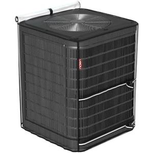 LXKCKJ Full Mesh Top Air Conditioner Cover for Outside Units- 2 in 1 Central Air conditioner Cover with 420D Waterproof Fabric and Textilene, Outdoor AC Covers Defender (Black-32x32x36)