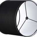 GO&SO Black and Gold Trim Drum Lamp shades,Medium Lamp shade 13" Top×13" Bottom×10" High(Spider) Modern Lampshades for Table&Bedside lamp,Floor Lamp Replacement Lampshade in Hand Crafted,Easy Assembly