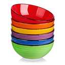 Vancasso Bonita Cereal Bowls Set of 6-27 Oz Ceramic Soup Bowls, Microwave & Dishwasher Safe, 6 Inch Colorful Serving Bowls for Kitchen
