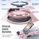 JAME for Samsung Galaxy S26 Ultra Case, Ring Holder Stand Kickstand, Slide Camera Cover with Screen Protector, Dual-Layer Shockproof Protective Magnetic Accessory Friendly S26 Ultra Phone Case, Pink