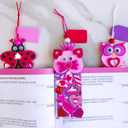 Winlyn 32 Sets Valentine's Day Decorations DIY Heart Animal Bookmarks Valentine Craft Kits Blank Foam Bookmarks with Hearts Stickers for Kids Classroom Activities Reading Party Favors Gift Exchange