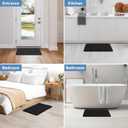 Bcoimo Bathroom Rugs 24x17, Bath Mats for Bathroom Non Slip with Rubber Backing,High Absorbent Microfiber Bath Rugs Quick Drying, Machine Washable, Durable Decor, Black