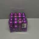 Emopeak 24Pcs Christmas Balls Ornaments for Xmas Christmas Tree - 4 Style Shatterproof Christmas Tree Decorations Hanging Ball for Holiday Wedding Party Decoration (Purple, 1.6"/4.2CM), 2 Pack