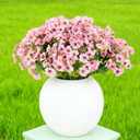 16 Bundles Artificial Flowers for Outdoor Realistic Faux Flower Spring Summer Garden Home Decoration, Hanging Daisy with Eucalyptus Leaves Fake Plants Greenery Balcony Porch Patio Front Door Decor