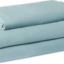 Amazon Basics Brushed Microfiber Sheet Set, Extra Soft with Natural Texture, 4-Piece, Twin XL, Blue