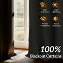 2 Panels 100% Blackout Curtains, Lightweight Thermal Insulated Grommet Drapes for Bedroom Living Room, Light Blocking Window Treatment, Pack of 2, 54x63 Inches, Black