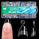 600Pcs Extra Short Stiletto Nail Tips, 12 Sizes Pre Shaped Half Cover Stiletto Press On Nails Soft Gel Nails Matte Clear Fake Nails Tips for Nail Extension Home DIY Nail Salon with Box