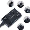 DOACE 350W Voltage Converter US to Europe - 220V to 110V Converter for European Travel with 4 QC+PD Chargers for Using U.S. Devices Abroad - Hair Straightener Shaver Toothbrush Laptop Camera Phone (Black)