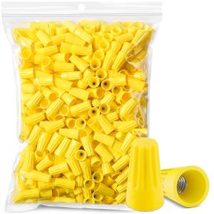 600PCS Wire Connectors Nuts 18-12 AWG Electric Wire Caps Insulating Insert Twist Electrical Wire Connectors Yellow Wire Assortment Nuts for Quick Connection