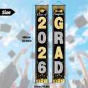 3 x OHOME Graduation Decorations 2026 2027 - Black Gold Congrats Grad Porch Banner for Graduation Party Decorations - Class of 2026 - Party Favors Supplies Backdrop Yard Signs Decor (Black)