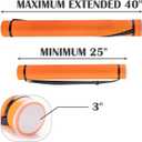 JJRING Orange Poster Tube, 25" to 40" Extendable Poster Storage Holder Tube with Carrying Strap, Poster Carrying Case for Blueprints, Scrolls, Maps and Architect Papers