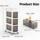 Bathroom Storage with Drawers, 7.87" Wide Slim Cabinet with Wheels