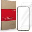 iCarez Tempered Glass Screen Protector for iPhone 14 Pro 6.1-Inches 2022 [3-Pack] Tray Installation (Case Friendly) Easy Apply