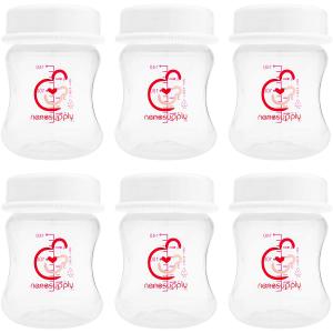 Nenesupply 4.7oz 6pc Wide Neck Breast Pump Bottles Use on Pumping with Spectra S1 S2 Synergy Gold Pumps Breastmilk Storage and Collection Replace Spectra Bottles for Pumping Wide Mouth (1 Count (Pack of 6))