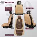OASIS AUTO Car Seat Covers Full Set, Sporty Faux Leather with Honeycomb Pattern, Waterproof Universal Fit for SUV, Sedan, Pick-up Truck, Automotive Interior Accessories (OS-004 Coffee)
