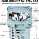 Bagstellar Travel Toiletry Bag for Women, Lightweight Large Quilted Puffy Makeup Bag Wide-open Make up Organizer Cloud Cosmetic Bag w/Handle for Traveling Toiletries Essentials Accessories Light Blue (EXP 09/23/33)