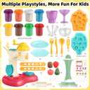 Kaelinda Play Color Dough Sets for Kids Ages 4-8, Ice Cream Maker Playdough Kits for Kids Ages 3+, Play Food Toys for Girls Boys, Play Dough Accessories Gifts for 3 4 5 6 7 Year Old Boys Girls