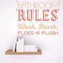 Design With Vinyl Wall Decal Rules wash, Brush, Floss and Flush Bedroom Stickers Room Decoration - Size: 15 Inch X 15 Inch (Black)
