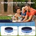 Extra Large Foldable Dog Pool for Giant Dogs, 120” Collapsible Hard-Side Dog Swimming Pool, Leakproof PVC Portable Pet Bath & Kiddie Pool, Non-Slip Bottom, Outdoor Backyard, Blue