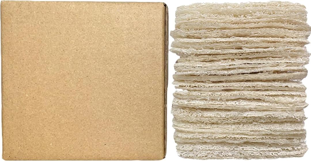 Natural Loofah Dish Sponge,Compostable, Kitchen Sponge,All-Purpose,Non-Toxic,Plant-Based,Eco-Friendly (Pack of 30)
