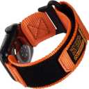 Nereides Compatible with Apple Watch Series 10 Band Series 9/8/7/6/5/4/SE/SE2/SE3, Nylon Sports Strap with Woven Design for 49mm/46mm/45mm/44mm (L, Orange)