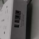 Surge Protector Power Strip - CHCORE Braided Extension Cord with 8 Outlets with 4 USB (2 USB C) Charging Ports, Flat Plug Multi Plug Outlet Extender Charging Station for Home Office, ETL, White