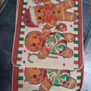 Artoid Mode Gingerbread Candy Cane Christmas Kitchen Mats Set of 2, Winter Home Decor Low-Profile Kitchen Rugs for Floor - 17x29 and 17x59 Inch