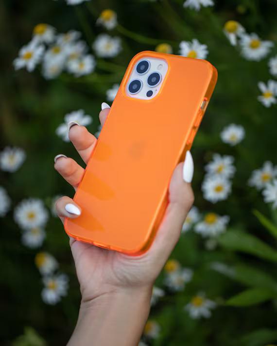 Neon Orange Clear iPhone Case