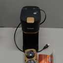 Single Serve One Cup Coffee Maker, for K Cups and Grounds, Mini Coffee Maker with Portable Handle, 6 to 12 Oz Brew Size, for Travel, Camping, Office, RV and Dorm, 120V, Black and Gold