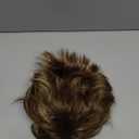 TISHINING Pixie Cut Brown Short Hair Wigs for White Women with Bangs Brown Mixed Blonde Highlights Layered Natural Looking Synthetic Hair Replacement Wigs for Daily Party Use