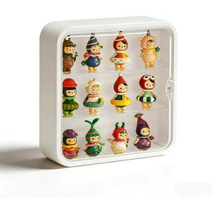 Wall Mount Display Case for Figures - Space Saving & Adjustable Acrylic Storage Box with Magnetic Door, Dustproof & Moisture Proof for Lego Pop Mart Action Figures