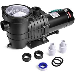 Seeutek 1.5 HP Pool Pump Above Ground and Inground,6600 GPH Powerful Self Primming Swimming Pool Pumps with Strainer Filter Basket,Upgraded 110-120V/220-240V Dual Voltage, 60HZ Silent Operation.