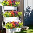 2 x Fake Silk Flowers Ferns Outdoor,12Bundles Morning Glory Artificial Faux Flowers with Fake Plants,UV Resistant Realistic for Spring Summer Window Box Garden Decor