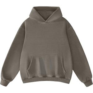 FAIABLE Mens Womens Oversized Acid Wash Hoodie Unisex Heavyweight Fleece Sweatshirt Vintage Cotton Hoodies 2026 (Medium, Coffee)