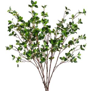 6pcs Faux Stems Artificial Branches for Vase Artificial Stems Artificial Greenery Stems Faux Green Stems Artificial Eucalytus Branches Fake Stems(42"/Each Branch) (6, Green)