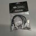 Flat Low Profile Guitar Patch Cable 8 inch for Effects Pedals, S-Shape, 1/4 inch Right-Angle, White, 3-Pack