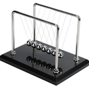 CERROPI Newton Cradle Balance Balls, Newton Pendulum with 7 Balls, Classic Newton Swing Ball, Science Physics Gadget | Desk Toys & Accessories, 70+ Sec Swingtime, Marble Base, Black