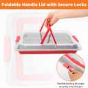 Jelly Roll Pan with Lid, 10 x 15 Inch Nonstick Jelly Roll Pan, Carbon Steel Baking Sheet, with Foldable Handle and Secure Side Lock, for Baking and Fridge Storage, Ideal for Home and Party