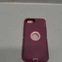 for iPhone SE 2022/2020 Case Built-in Screen Protector Shockproof Dust/Drop Proof 3 in 1 Full Body Rugged Heavy Duty Cover for Apple iPhone SE 3rd/2nd Gen 4.7, Purple/Pink